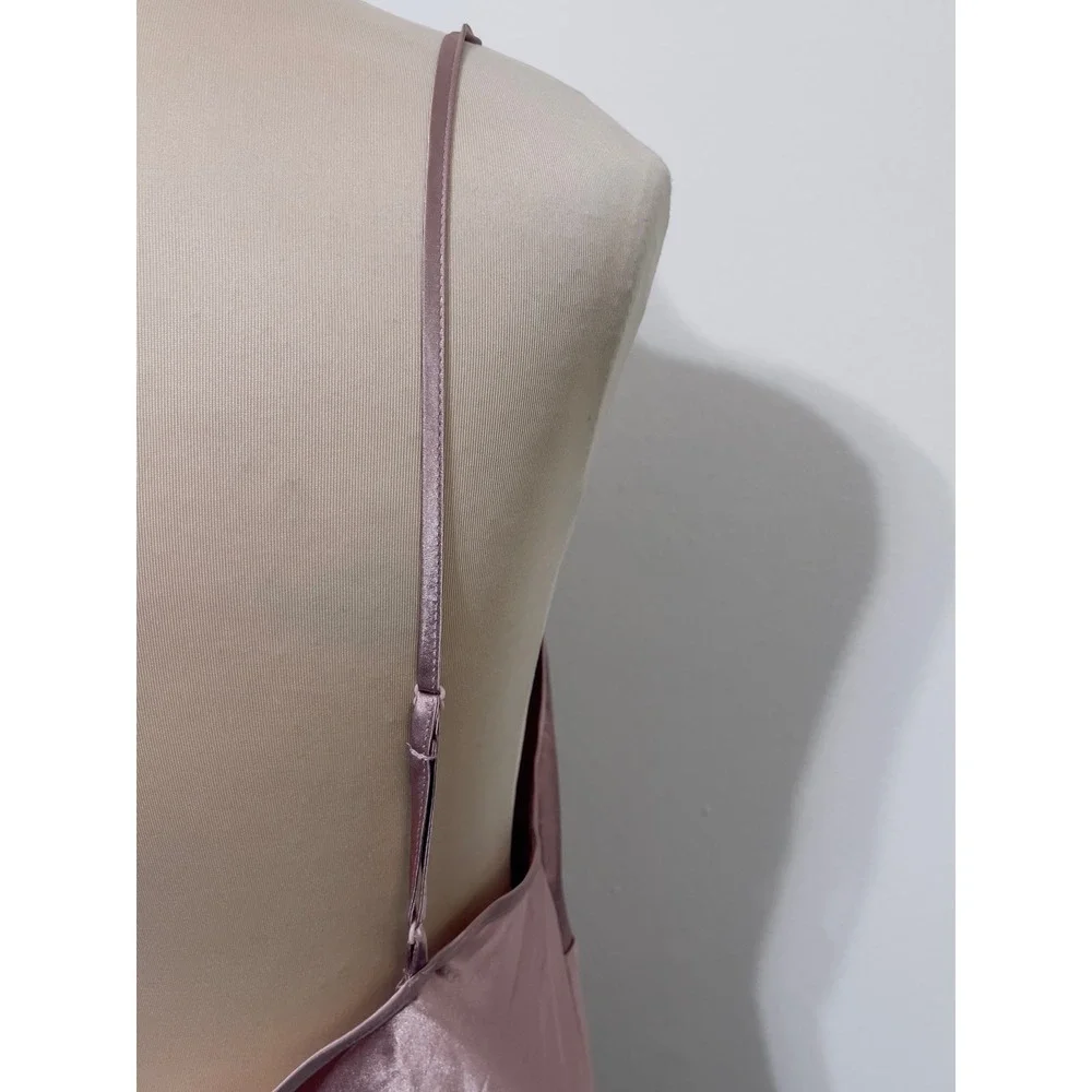 Vanity‎ Fair Women Satin Slip Dress Medium Rose Pink Midi Nightgown Romantic